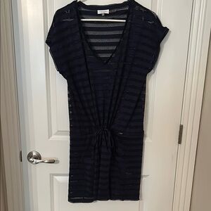 Calvin Klein Blue Dolman Sleeve V-Neck Swim Coverup